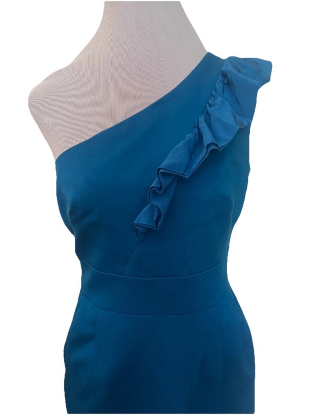 Trina Turk Cocktail Party One Shoulder Dress w/ pockets Blue - US 4 - Picture 2 of 6